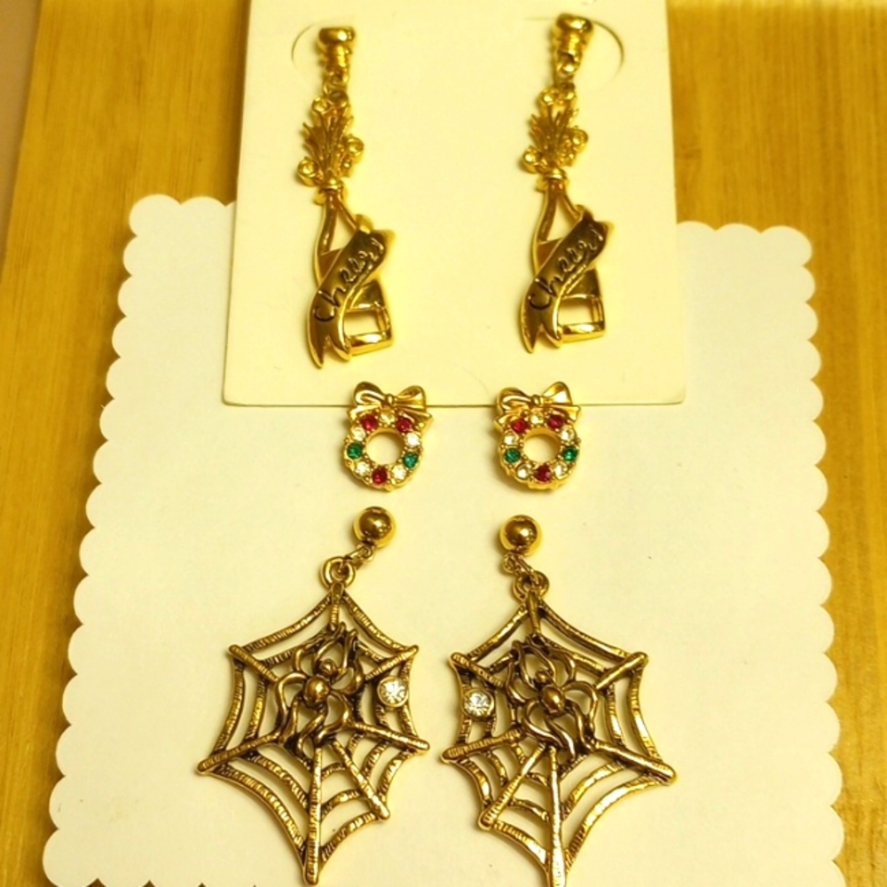 Vintage Holiday Earring trio by AVON